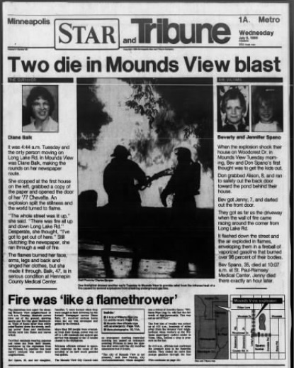 Front page of the Minneapolis Star Tribune from July 9, 1986