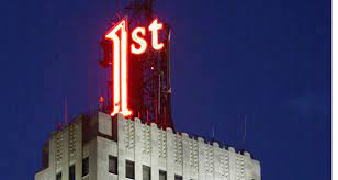 First National Bank sign St. Paul, MN (Photo by Bill Klotz)